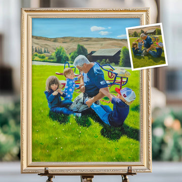 Custom Oil Painting Portraits from Your Photos - Family & Pets