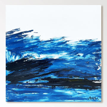 Abstract Painting "Blå Vågor”