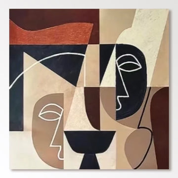 Abstrakt maleri "Caras Enigmáticas"