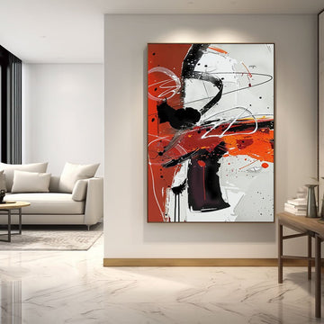 Abstract Painting "Éclat Rouge"
