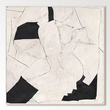 Abstract Painting "Embrace in Monochrome"