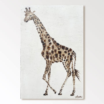 Abstrakt maleri "Giraffens Promenad"