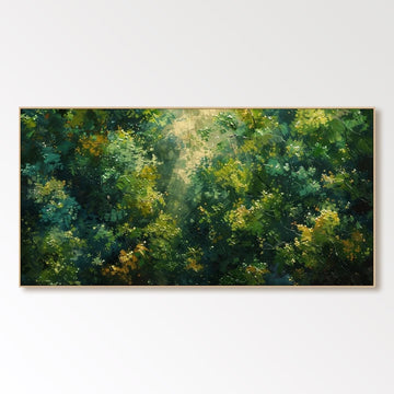 Abstrakt maleri "Lumi��re �� Travers les Feuilles"