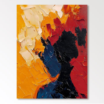 Abstract Painting "Silueta en Fuego”