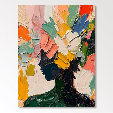 Abstrakt maleri "Blomstersilhuet"