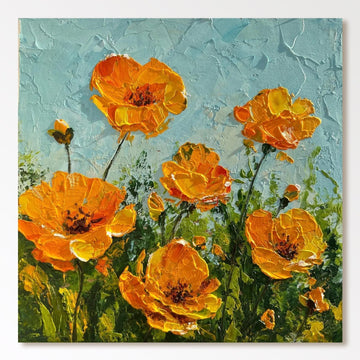 Abstrakt maleri "Soleil en Fleurs"