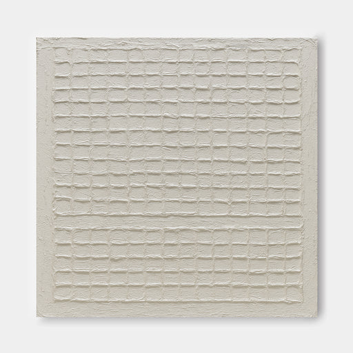 The image is a simple, minimalist artwork consisting of a grid-like pattern of white squares or rectangles.