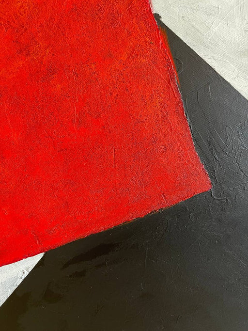 Abstract Tricolor Set of 2 Acrylic Paintings On Canvas Black and White and Red Artwork Decor for Home OUTCRY AND OBJECTION