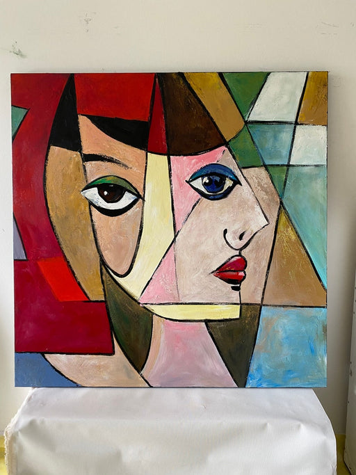 Kubisme Maleri Figurativ Kunst Abstrakt Kvindeansigtsmalerier På Lærred Farverig Kunst Moderne Vægkunst Kubistisk Portræt Vægdekoration