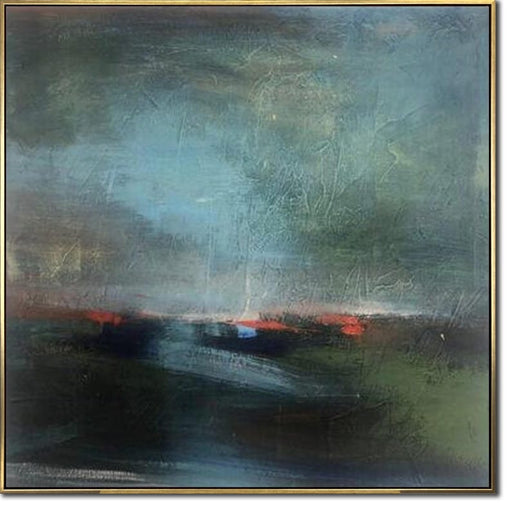 Store abstrakte marineblå malerier på lærred moderne landskabsoliemaleri tekstureret håndlavet kunst til vægdekoration i stuen