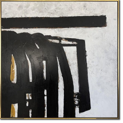 Abstract Black Figures Painting On Canvas Original Wall Hanging Artwork Modern Decor For Home BLACK TUNNEL