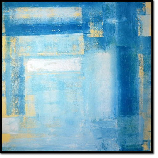 Blue Abstract Painting Blue Modern Wall Art Handmade Artwork Apartment Wall Art Handmade Gift Large Wall Art Framed Art Living Room Decor