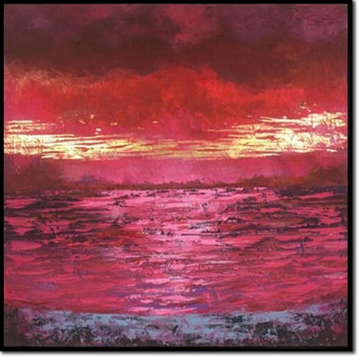 Rød solnedgang abstrakt maleri tekstureret vægkunst håndlavet original landskabskunst moderne vægkunst maleri på lærred vægkunst indrammet