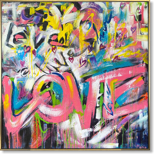 Livlig graffiti-inspireret LOVE-kunst - Street Style Fed popkunst til moderne urban boligindretning