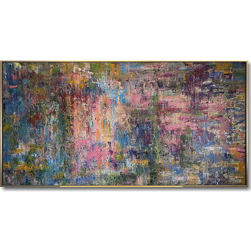 Originalt farverigt akrylmaleri abstrakt håndlavet vægkunst moderne indretning til soveværelse COLOR UPRISING