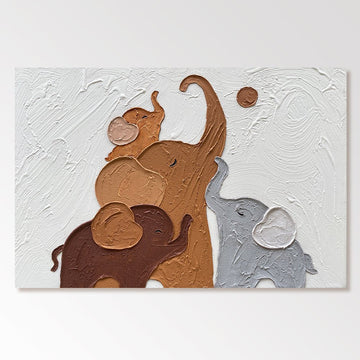Gipsvægkunst "Elefantharmoni"
