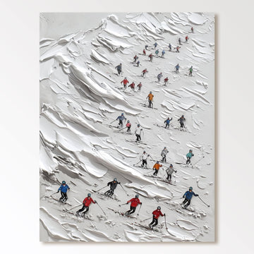 White Minimalist Painting “Glisse d’Hiver"