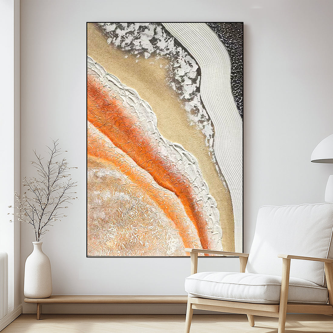 Textured Abstract Wall Art Original Hand Painted Canvas | Earth Tone Geode Inspired Painting | 3D Organic Landscape Art for Modern Decor