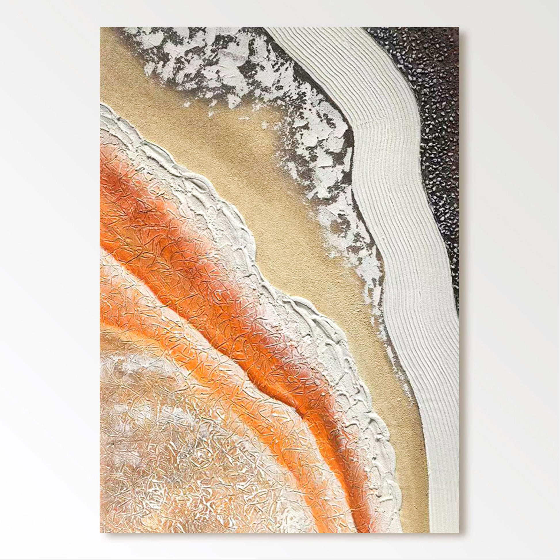 Textured Abstract Wall Art Original Hand Painted Canvas | Earth Tone Geode Inspired Painting | 3D Organic Landscape Art for Modern Decor