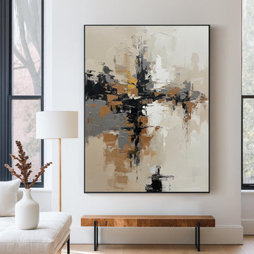 Original Modern Neutral Abstract Oil Painting