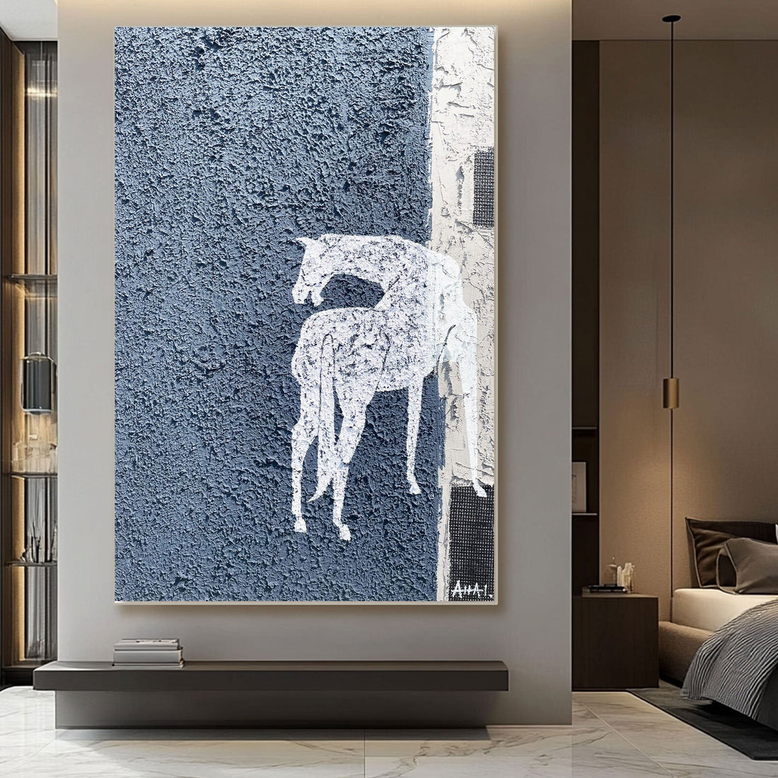 Abstrakt maleri "Kůň v Izolaci"