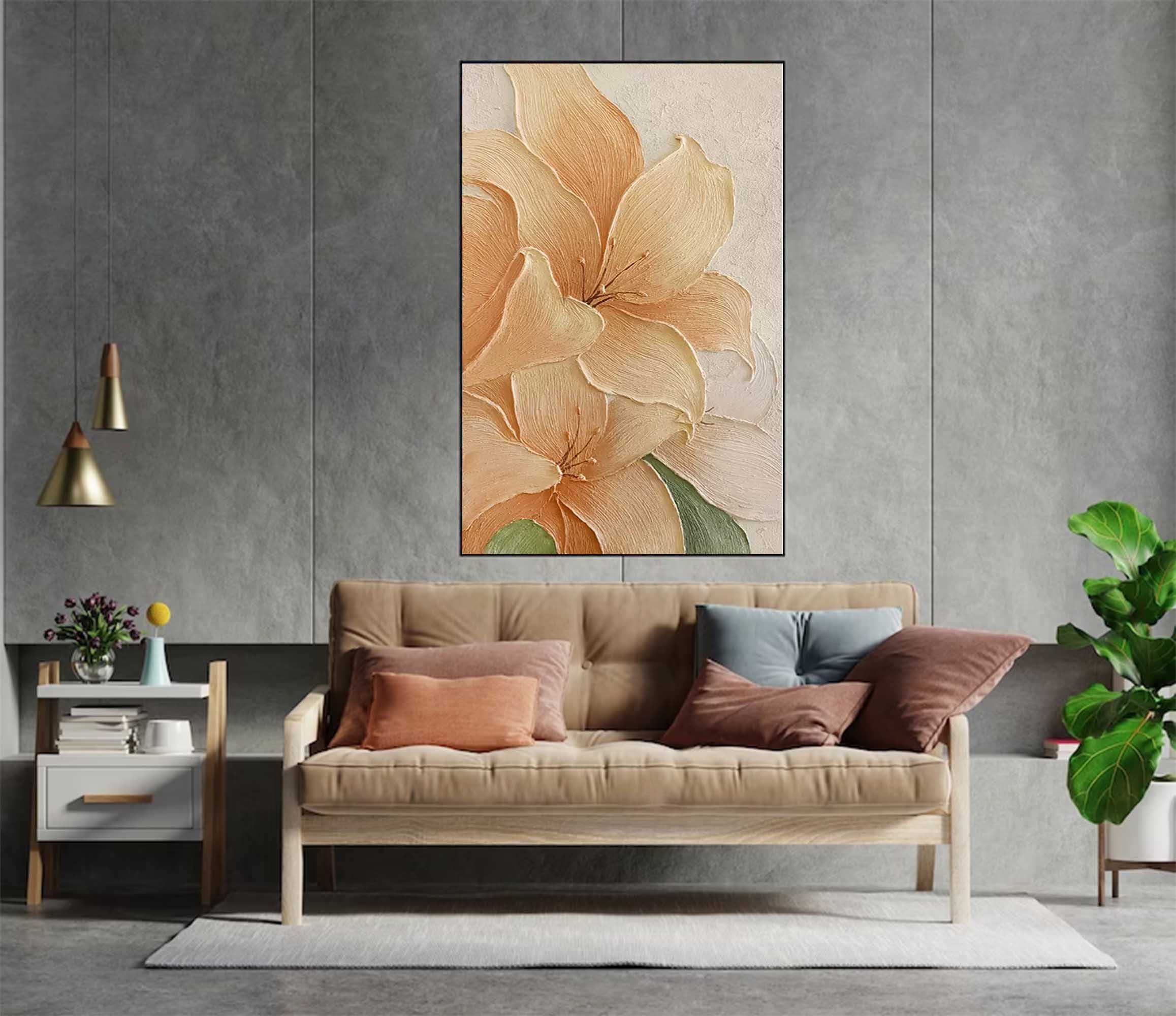 Blomsterlærredskunst #FL010