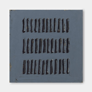 The image is a square with a series of vertical lines arranged in a grid-like pattern.