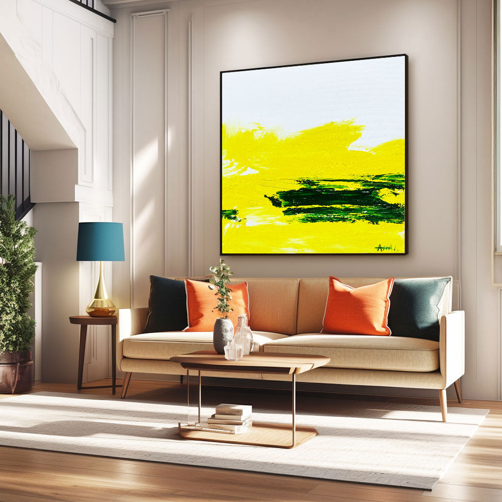 Abstract Painting "Solsken och Grönt”