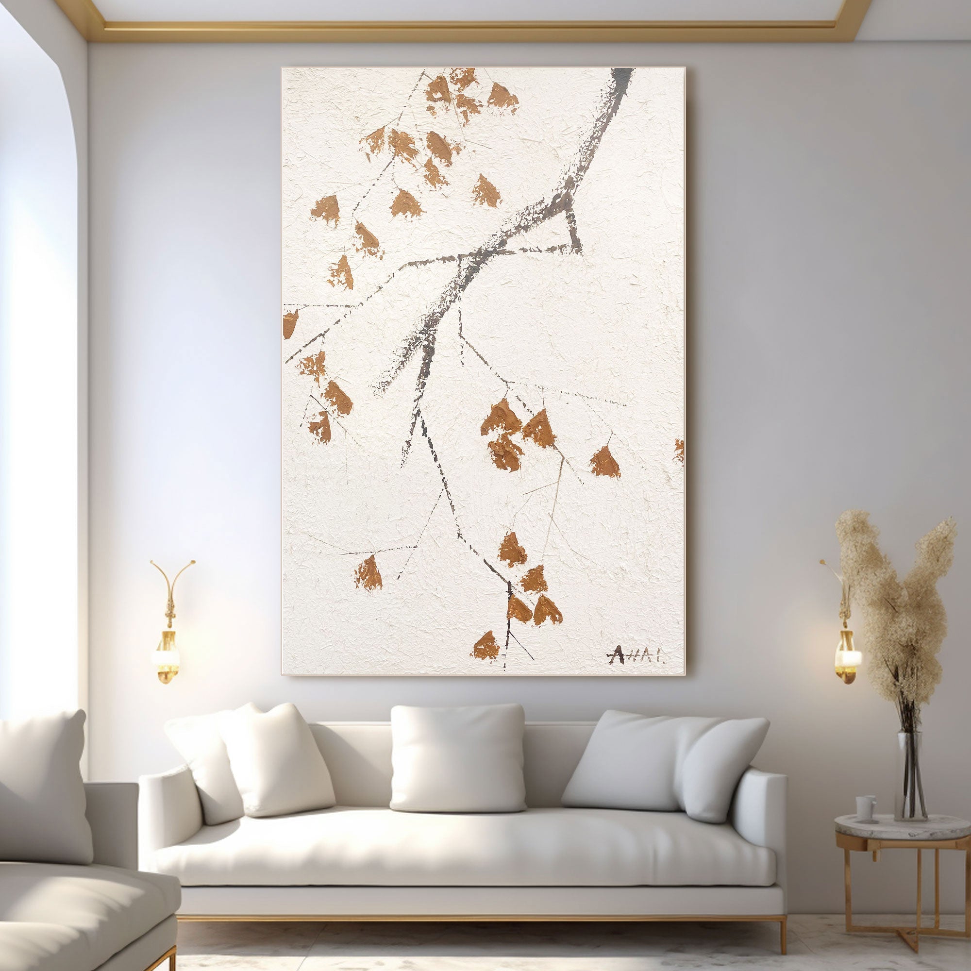 Abstract Painting "Fallet av Löv”