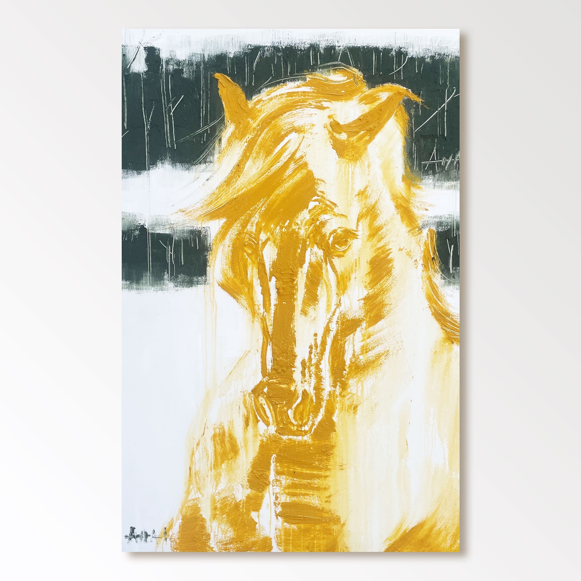 Abstract Painting "Guldet i Frihet”