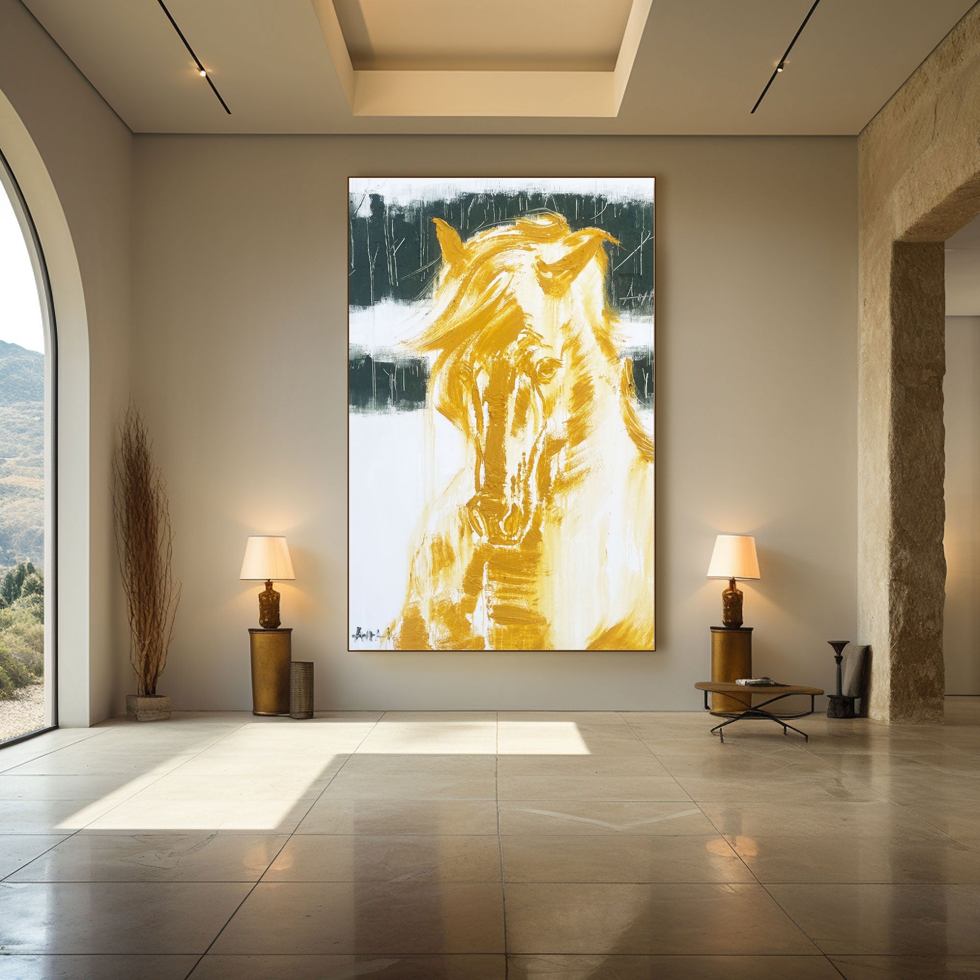 Abstract Painting "Guldet i Frihet”