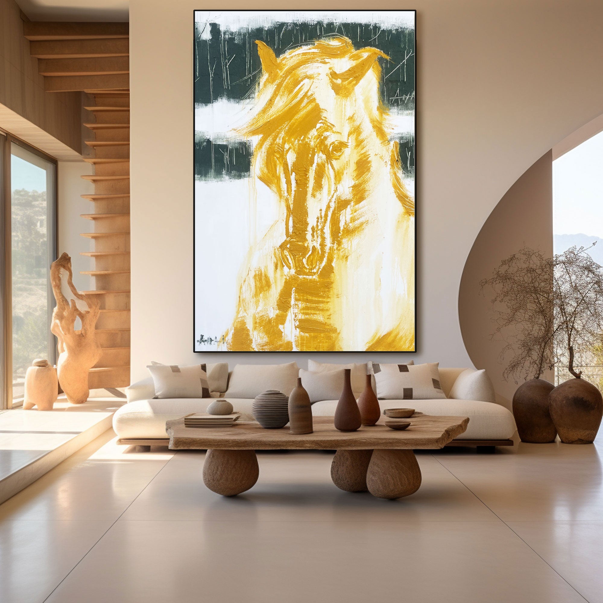 Abstract Painting "Guldet i Frihet”