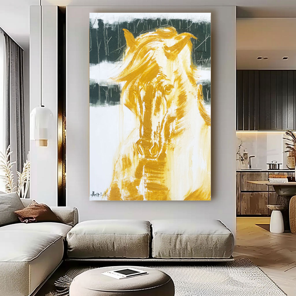 Abstract Painting "Guldet i Frihet”