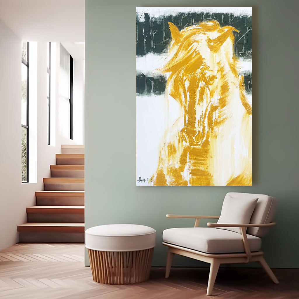 Abstract Painting "Guldet i Frihet”