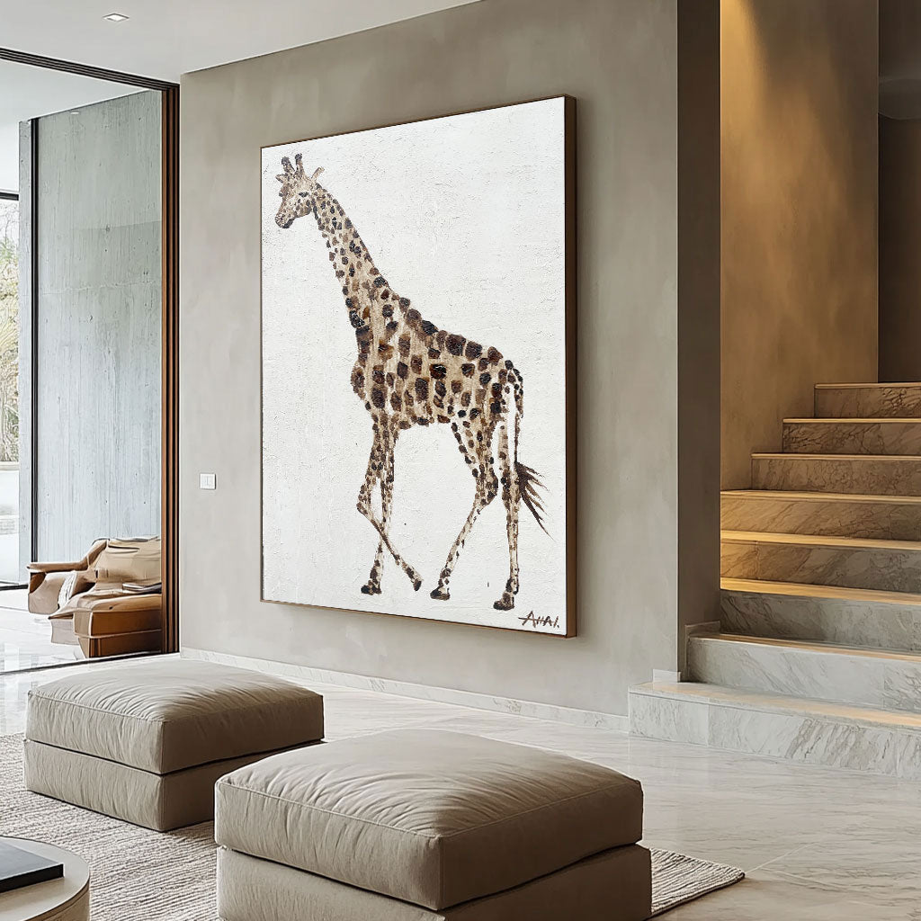 Abstrakt maleri "Giraffens Promenad"