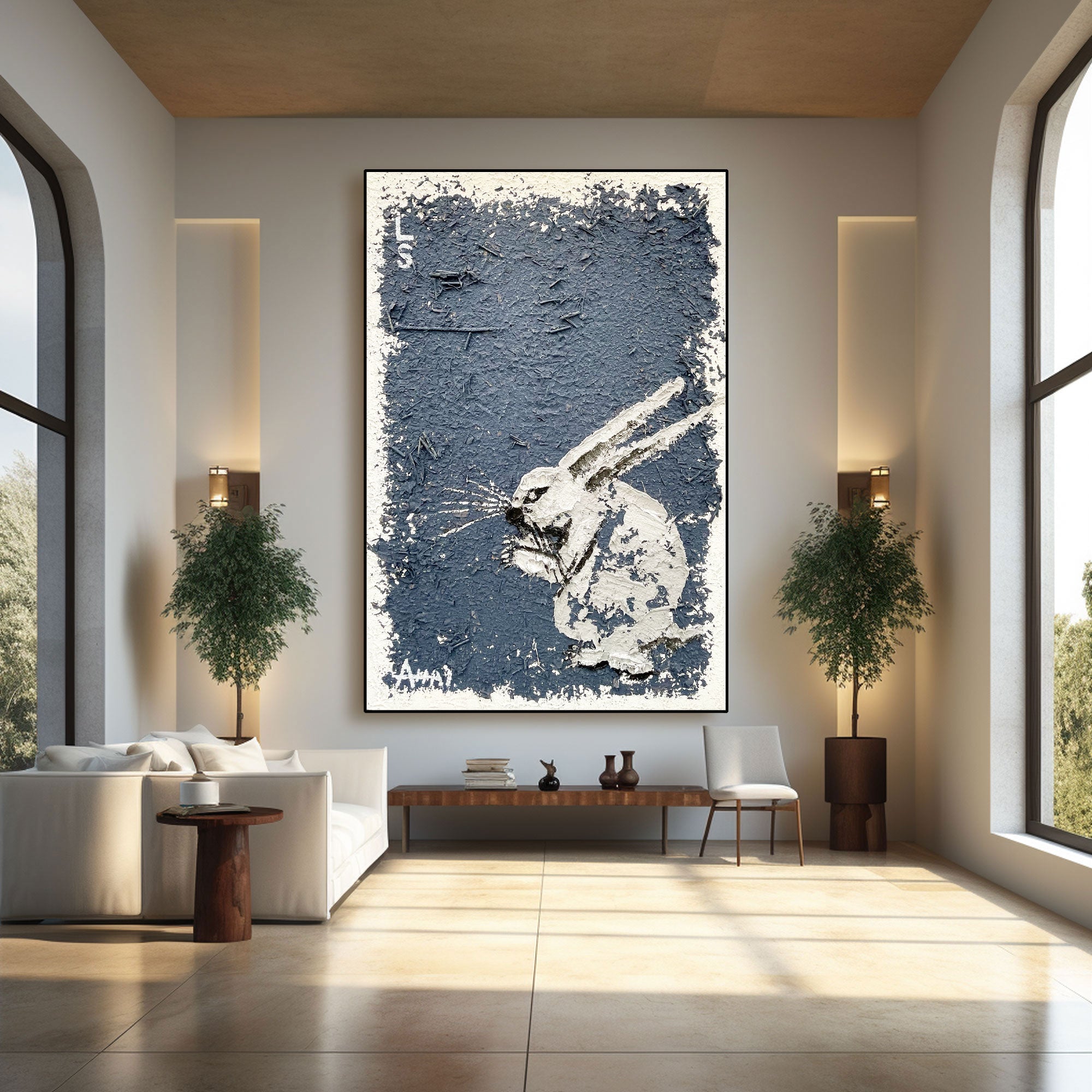 Abstract Painting "Królik w Ciemności”