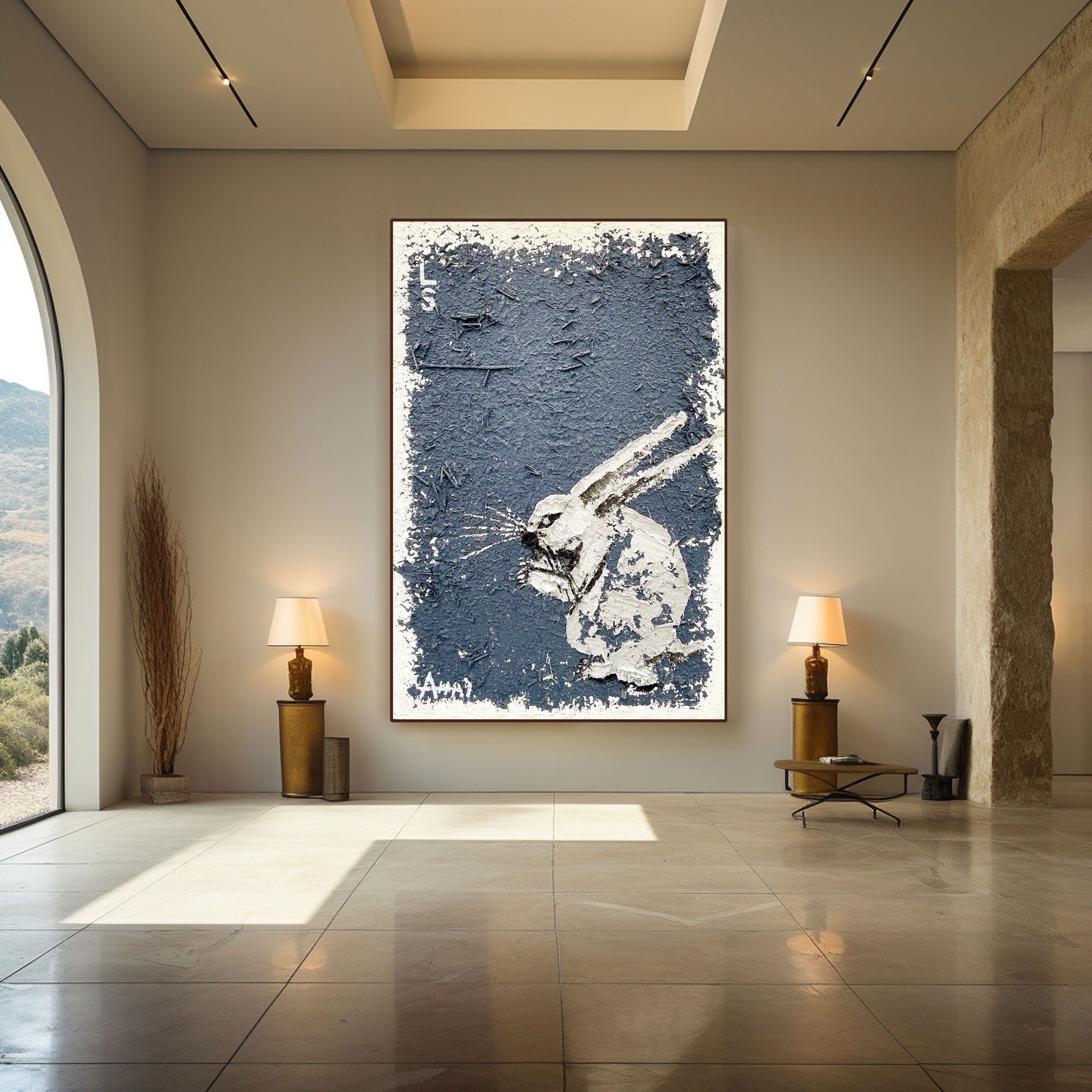 Abstract Painting "Królik w Ciemności”