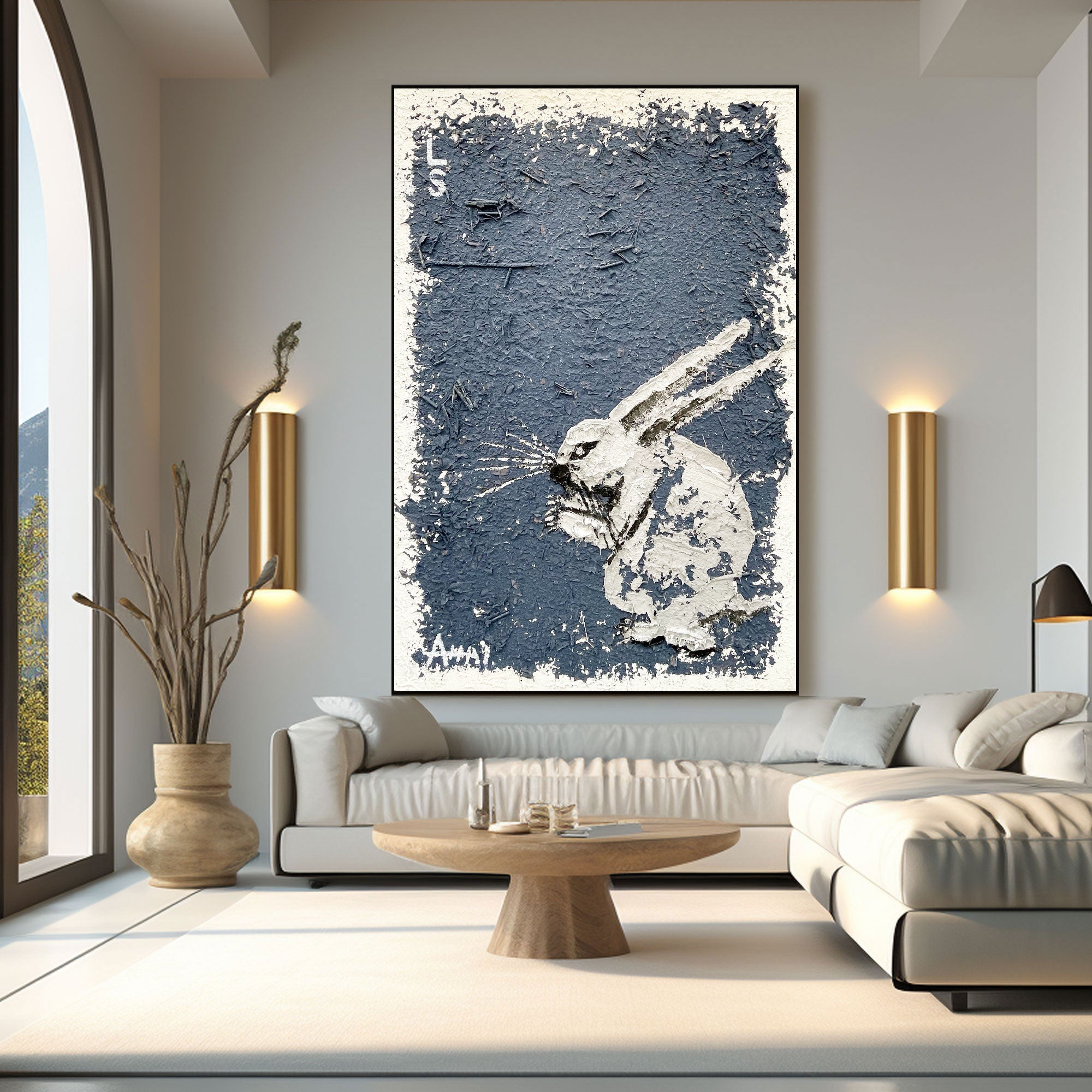 Abstract Painting "Królik w Ciemności”