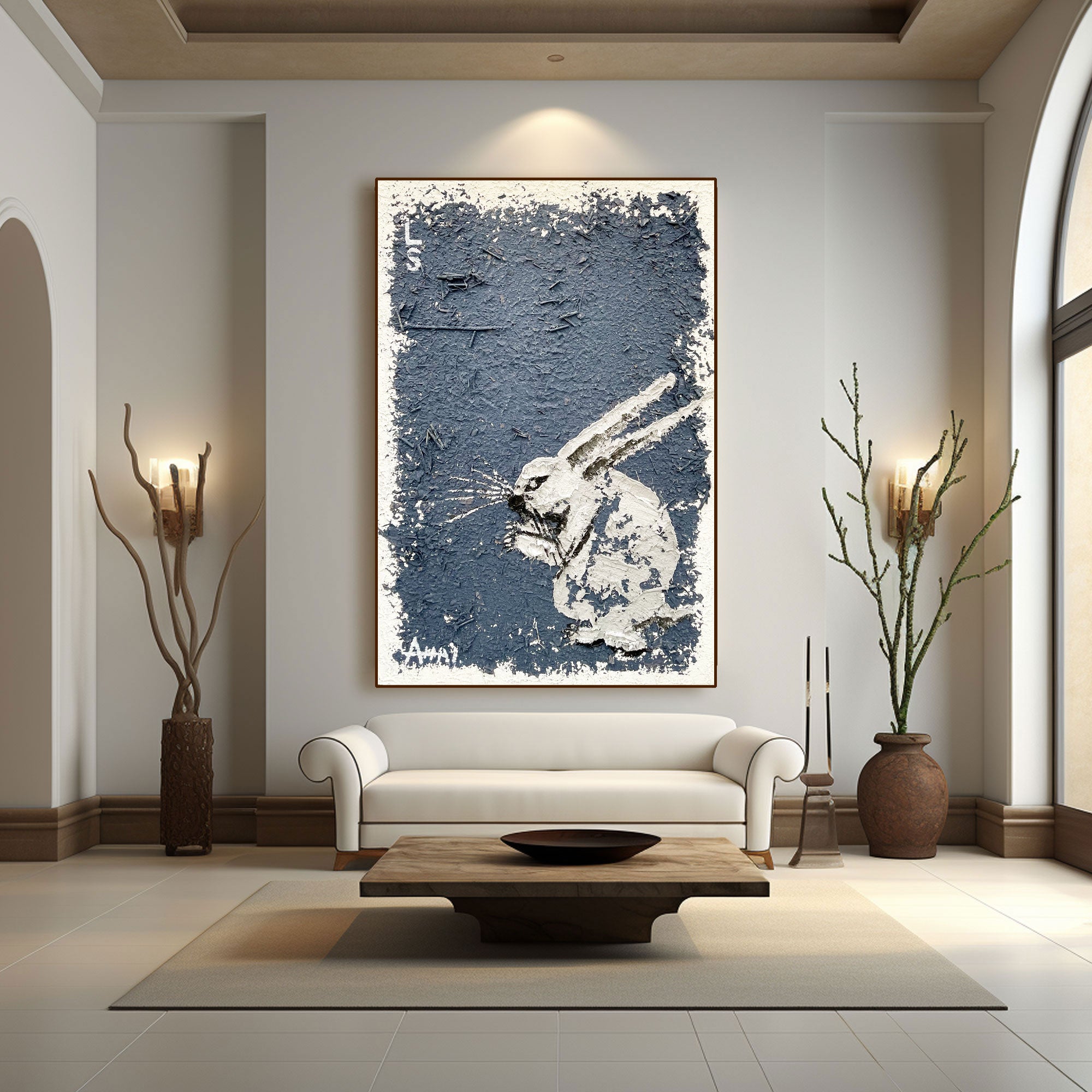 Abstract Painting "Królik w Ciemności”