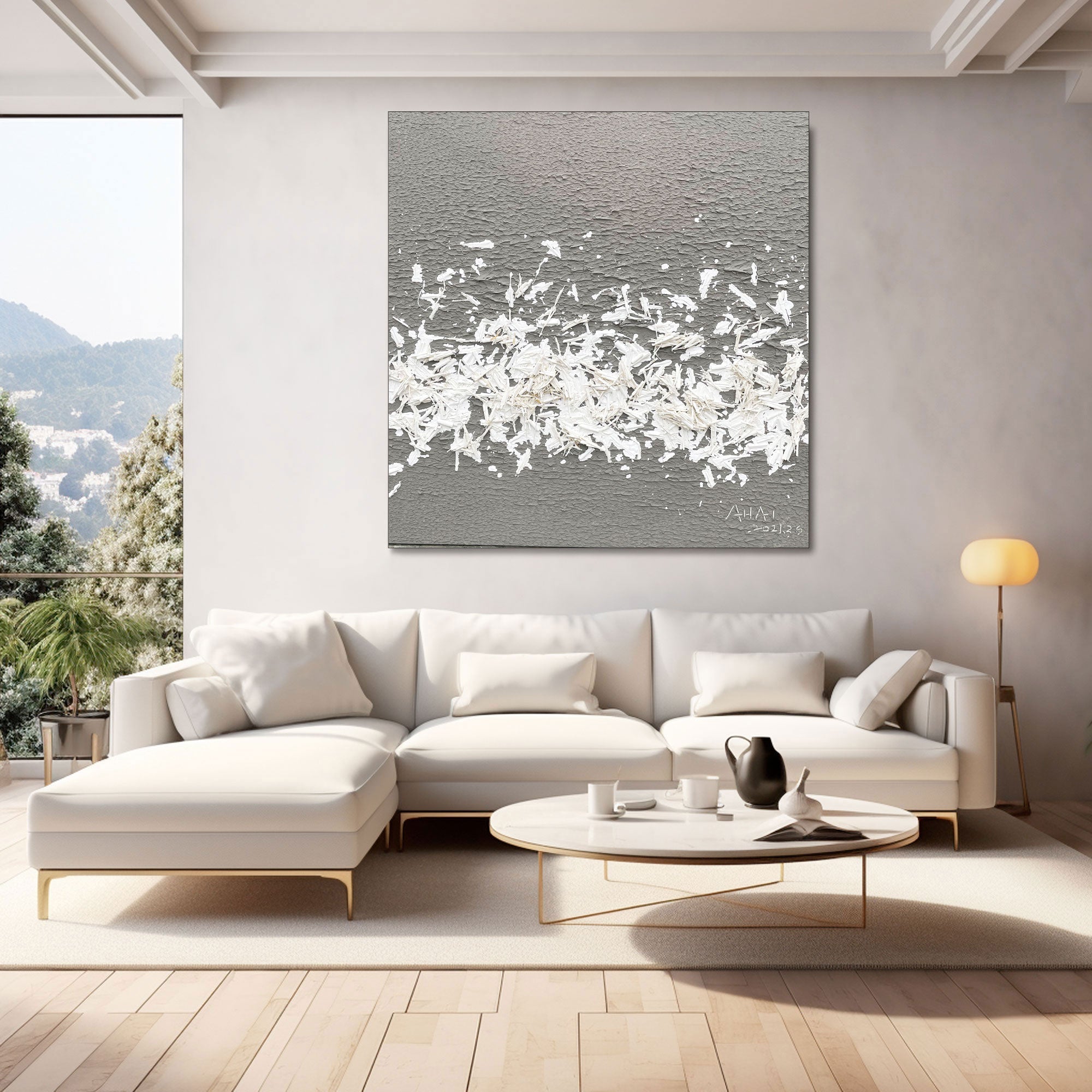 Abstract Painting "Fragmentos de Nieve”