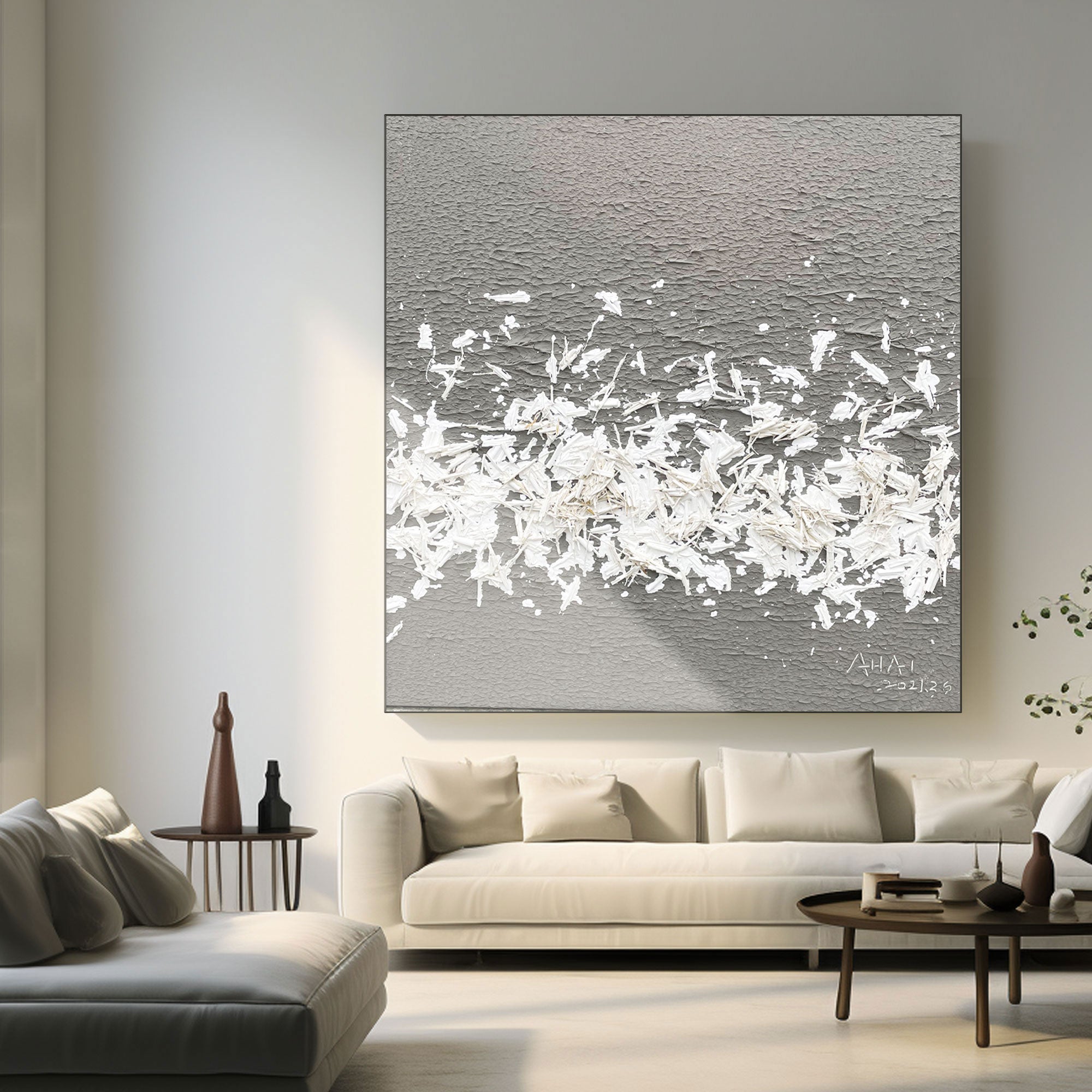 Abstract Painting "Fragmentos de Nieve”