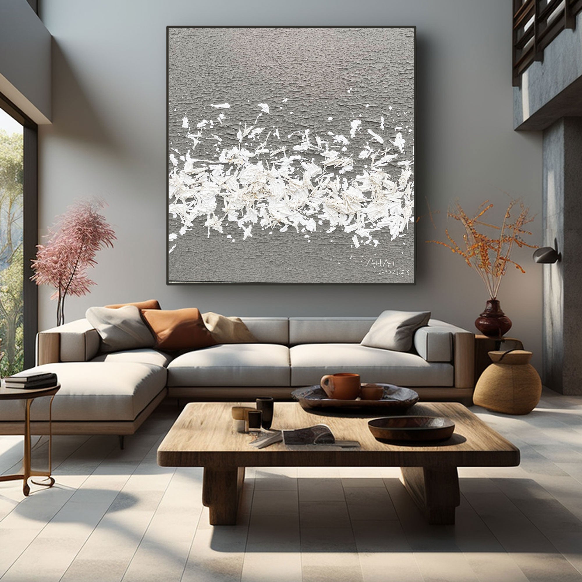Abstract Painting "Fragmentos de Nieve”