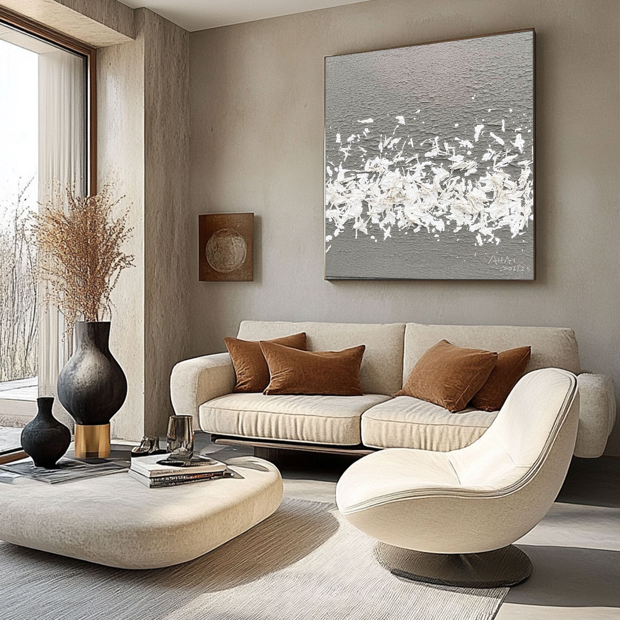 Abstract Painting "Fragmentos de Nieve”
