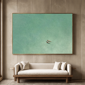 Vintage Impressionist Two Girls Swimming Art
