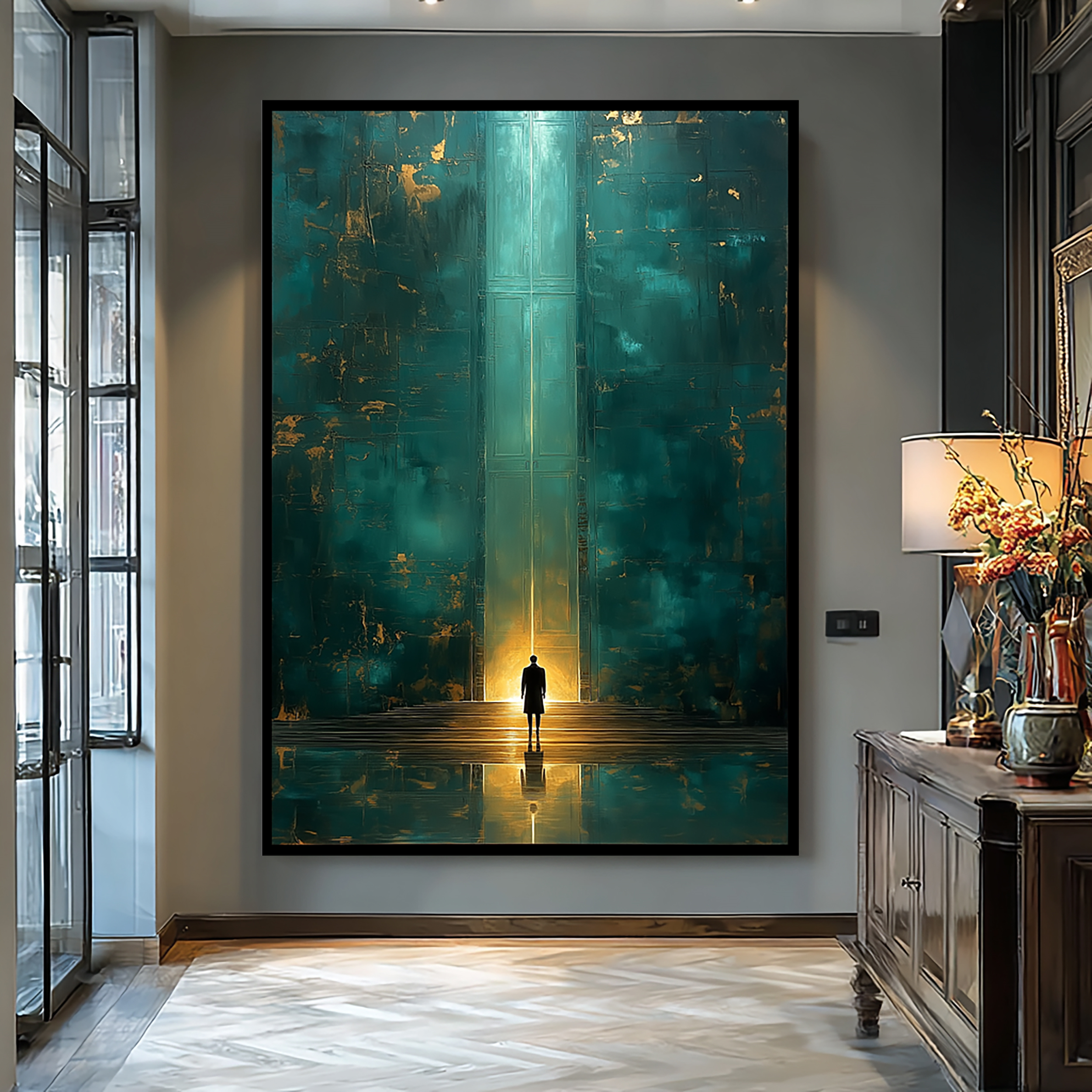 Original Large Green Oil Painting