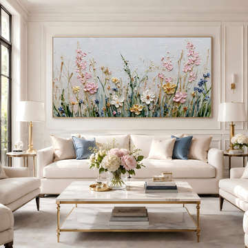 Colorful 3D Floral Impasto Oil Painting
