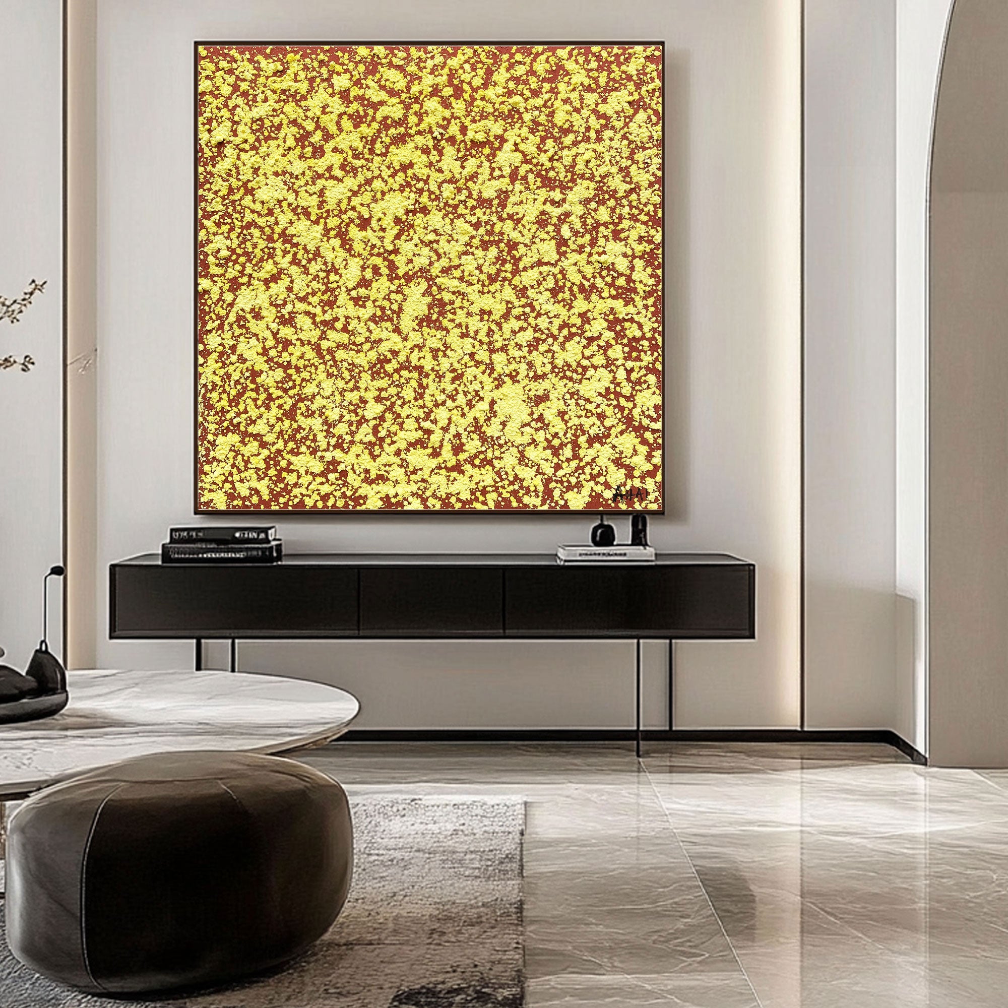 Abstract Painting "Kärnan och Ljus”