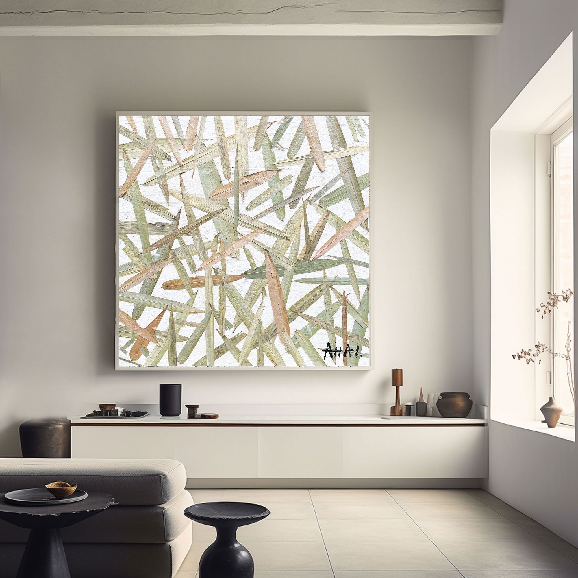 Abstract Painting "Gröna Drömmar”