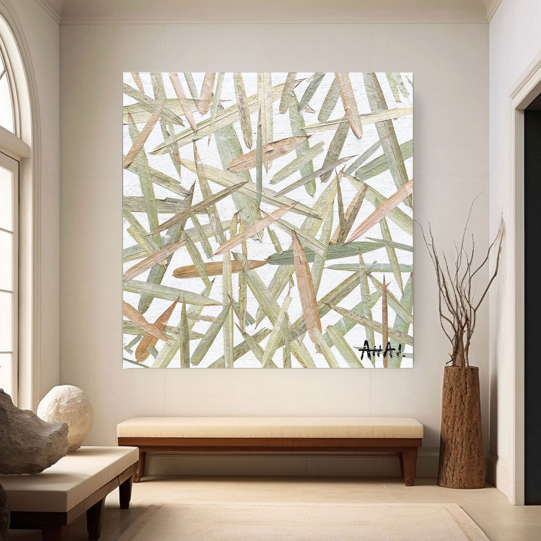 Abstract Painting "Gröna Drömmar”