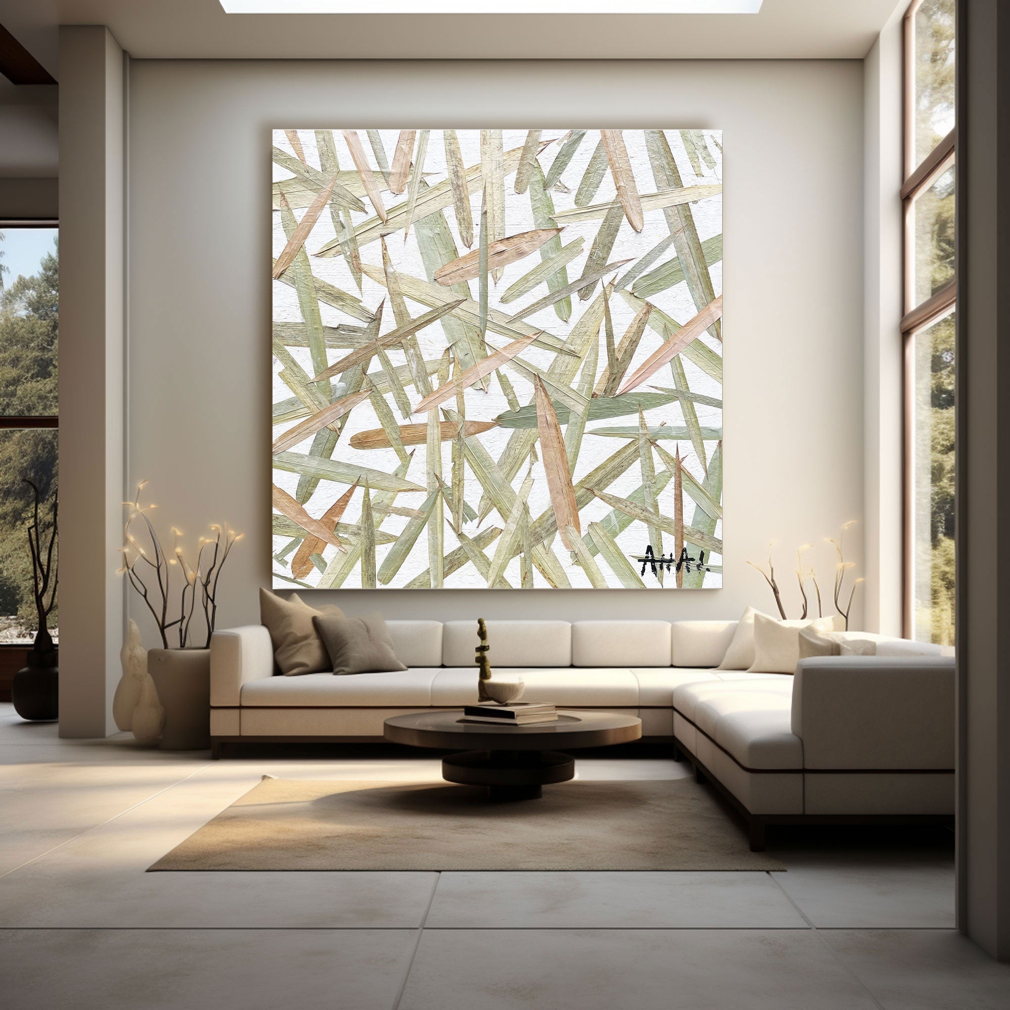 Abstract Painting "Gröna Drömmar”